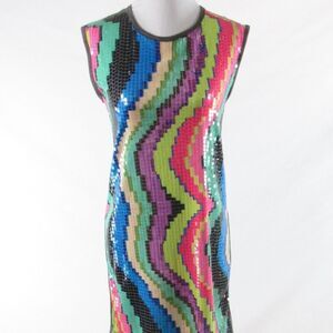Multicolor uneven striped CUSTOLINE shift dress 1